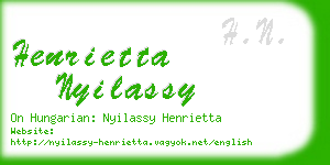 henrietta nyilassy business card